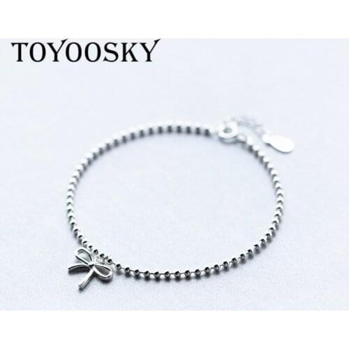 Dainty Butterfly Knot Bracelet for Women Bow Knot Charm Popular Personality Bracelets Contracted 925 Silver Jewelry