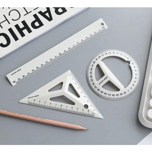 Stationery Multifunctional Three-dimensional Easy to take Straight-ruler Trigonometer Set Simple Student Measuring Rules