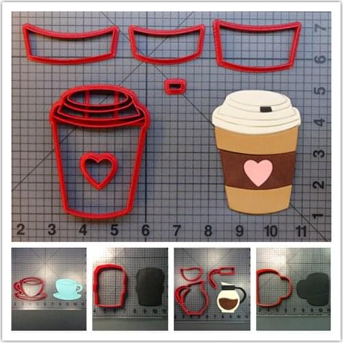 Coffee cup coffee Bean pot pumpkin spice latte mug fondant cookie cutters cake decorating tools cupcake toppers