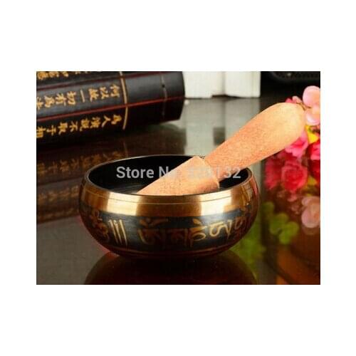 Copper Brass CHINESE crafts decor Asian El Delantero Un CUENCO TIBETANO HIMALAYA MARTILLADO A MANO CHAKRA Cuencos de bronce Al