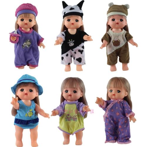 Lovely Cute Dress Suit Pajamas Casual Wear Doll Clothes +cap For 25 Cm Mellchan Baby Nenuco Doll,Toy clothing