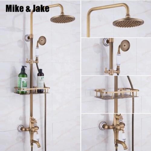 Bathroom antique shower set with ceramic wall shower faucet antique shower set Antique Shower Bathtub hot&cold Faucet Sets