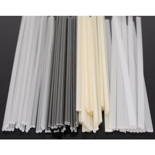 50pcs Plastic Welding Rods Bumper Repair ABS/PP/PVC/PE Welding Sticks Welding Soldering Supplies Grey White Black Beige Color
