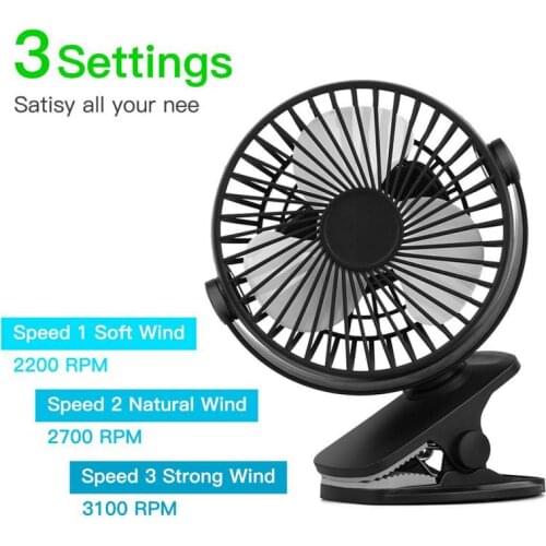 Portable USB Table Fan Clip-on Type Rechargeable Cooling Mini Desk Fan Summer Small 360 Degree Air Cooler Table-Top High Quality