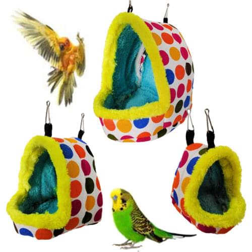 Bird Parrot Nest House Hanging Bed Cave for Parakeet Hamster Winter Warm Sleeping Bag Toy Creative Fashion Bird Supplies
