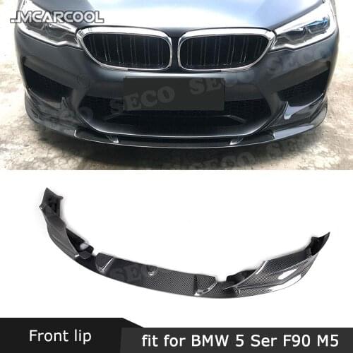 Dry Carbon Fiber Front Bumper Lip Spoiler Splitters For BMW 5 Series F90 M5 Original Bumper 2018 2019 3 D Style FRP