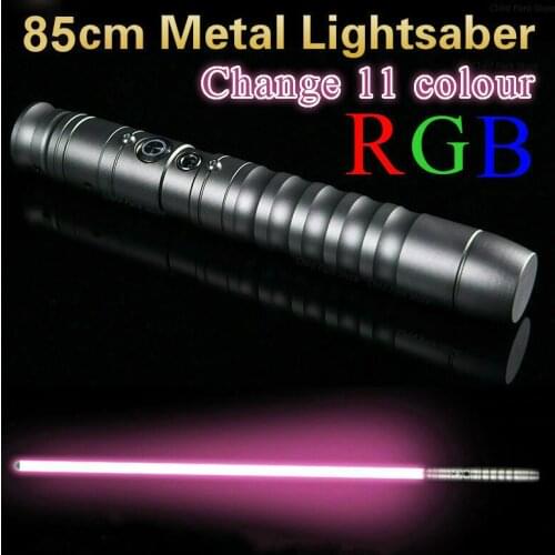 85cm Metal Handle RGB 11 Colour Changing Lightsaber Toys Luminous Outdoor Wars Light Saber Laser Sword Samurai Knife Weapon Toy