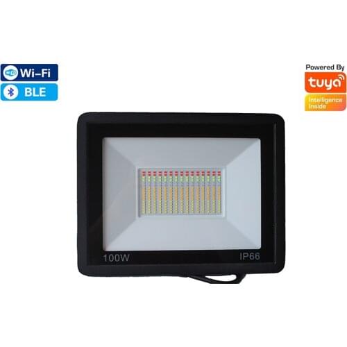 Tuya LED Smart Floodlights WiFi+BT Smart Home Outdoor Lighting Smart Life App RGB+W+C Flood Light IP66 30/50W/100W Spotlight