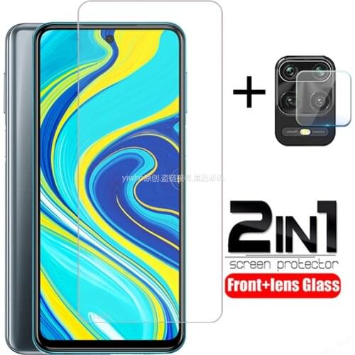 2 in 1 Tempered Film for Xiaomi Redmi Note 9S Glass Screen Protector On for Redmi Note 9 S Not 9 Pro Max Protective Glass 9A 9C
