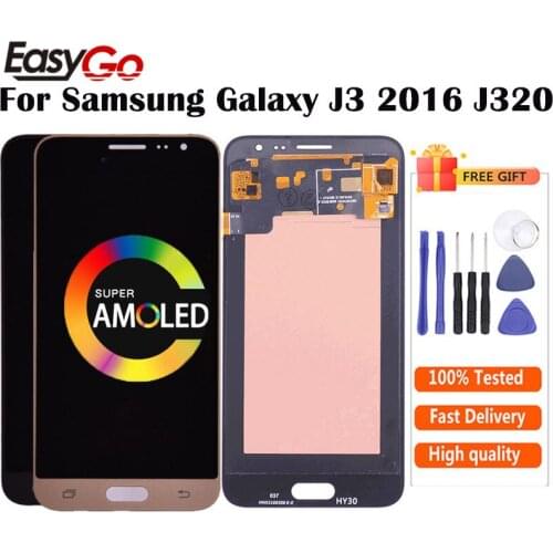 J320f LCD For SAMSUNG GALAXY J3 2016 LCD J320 J320F J320FN J320M LCD Display Digitizer Touch Screen Assembly Free Shipping