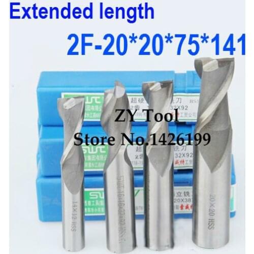 2pcs /set 20.0mm 2 Flute HSS & Extended Aluminium End Mill Cutter CNC Bit Milling Machinery tools Cutting tools.Lathe Tool