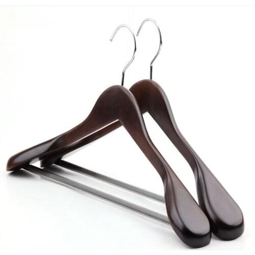 4pcs/lot Adult Solid Wood Suit Hangers For Clothes Pegs Vintage Hotel Hangers Wooden Household hanger