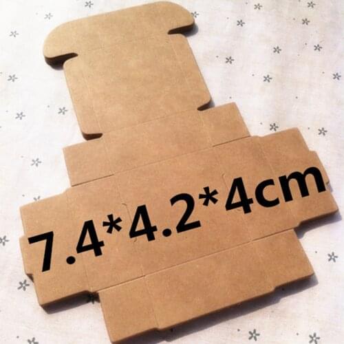 50pcs 7.4*4.2*4cm Kraft Paper Wedding gift Candy Box Small Soap Box Kraft Cardboard Mini Jewelry Packing Carton Box