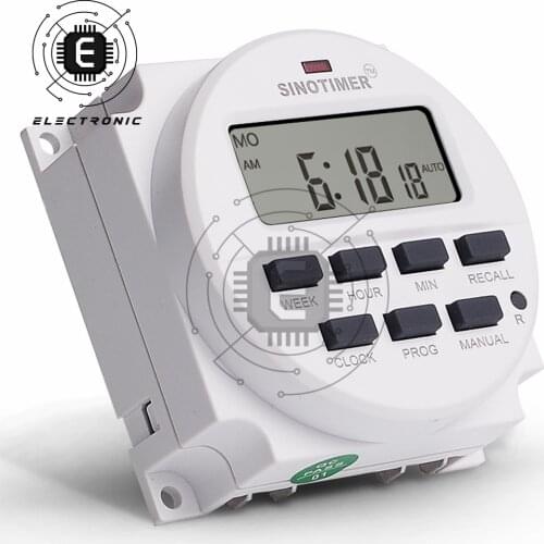 AC220V 16A/DC6V 16A/DC/AC12V 16A/DC/AC24V 16A/AC 110V 16A Smart Switch Timer TM618N-2 Microcomputer Time Control Switch