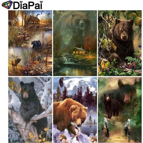 DIAPAI 100% Full Square/Round Drill 5D DIY Diamond Painting "Animal bear" 3D Embroidery Cross Stitch Home Decor