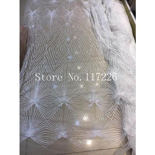 White sparker hand print glued glitter powder tulle mesh lace fabric for sawing/ evening dress/stage