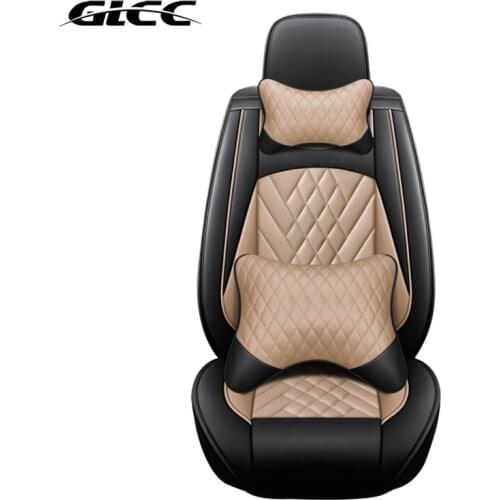 GLCC Car Seat Covers 1Pcs Leather Front Seat Cushion Auto accessories Interior Protector Universal For Toyota SUV 5-Seat Cars