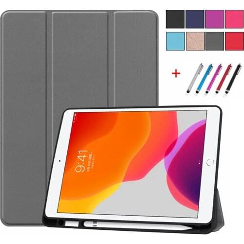 For iPad 7th generation 10.2" Case 2019 With Pencil Holder Stand Cover For iPad 10.2 Case Coque Funda Auto Sleep / Wake + Pen