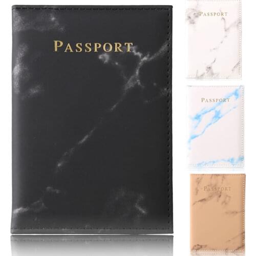 Travel Accessories Vintage Marble Passport Holder ID Cover Portable Bank Card Passport Women Men Business PU Leather Wallet Case