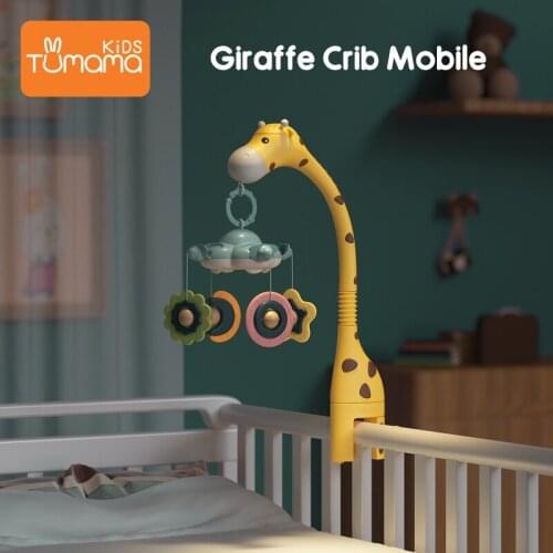 Baby Rattles Crib Mobiles Toy Holder Rotating Mobile Newborns Crib Musical Box Projection Infant Baby Toy Soothing Teether Bed