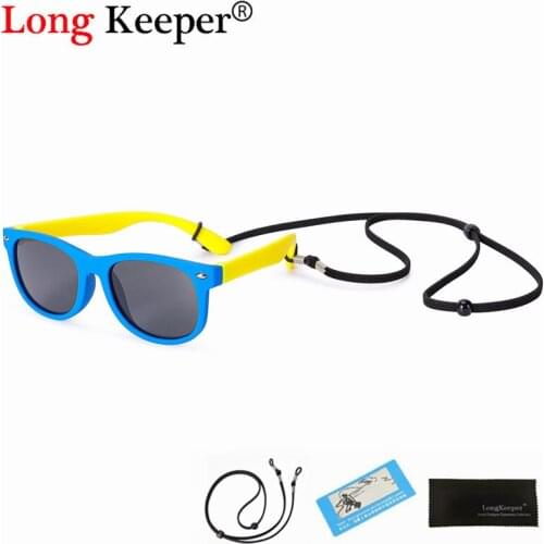 Rubber Kids Polarized Sunglasses With Strap Shades for Boys Girls Baby Children TR90 Flexible Safety Frame Brand Design Gafas