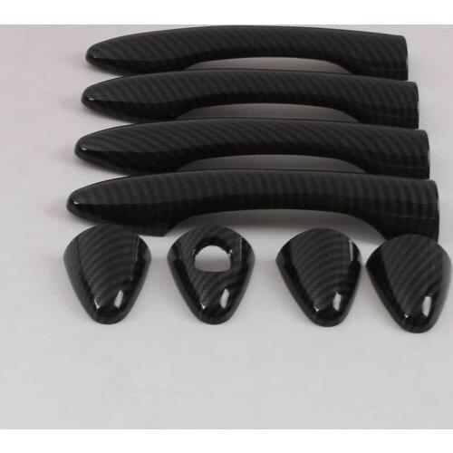 For Hyundai IX35 2010- 2013 2014 2015 Carbon Fiber Side Door Handle Cover Trim Door Panel Decoration Styling Sticker Accessories