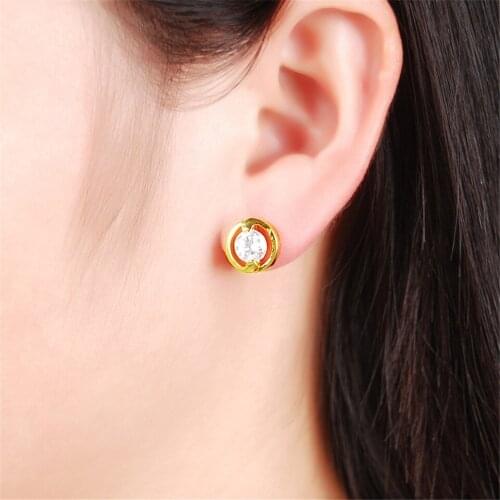 Elegant Earrings For Women Crystal Round Circle Vintage Earrings Jewelry Party Gift