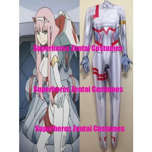 Darling in the Franxx Zero Two Cosplay Costume 3D Printed Zentai Halloween New White 02 Suit Custom Made, Only Bodysuit