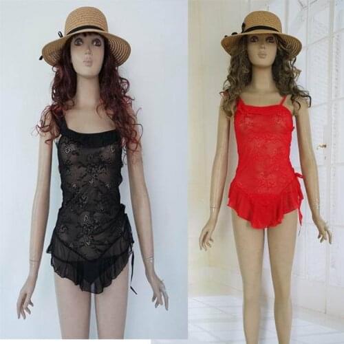 Stretch lace halter babydoll 3S4085 +Free shipping Lace babydoll lingerie lace sexy sleepwear