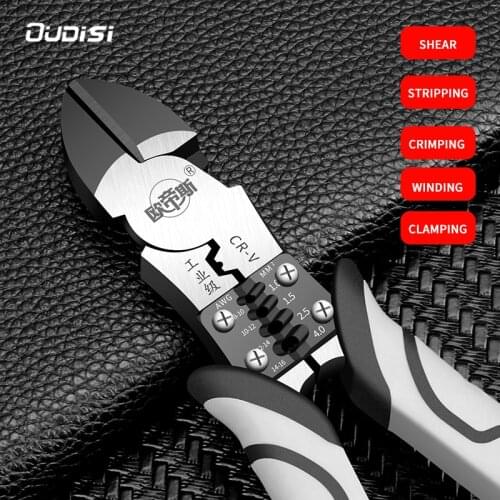 OUDISI Multifunction Diagonal Pliers Wire Cutter Long Nose Pliers Side Cutter Cable Shears Electrician professional Tools