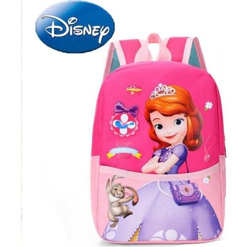Disney Girl Princess Sophia Backpack Pink Fashion Large Capacity Cartoon Waterproof Shoulder Handbag Student Schoolbag