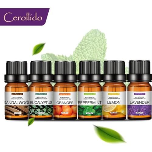 Lavender Peppermint Oranges Eucalyptus Lemon Sandalwood 6-piece Set Fragrance Perfume Oil Essential Oil For Diffuser Humidifier