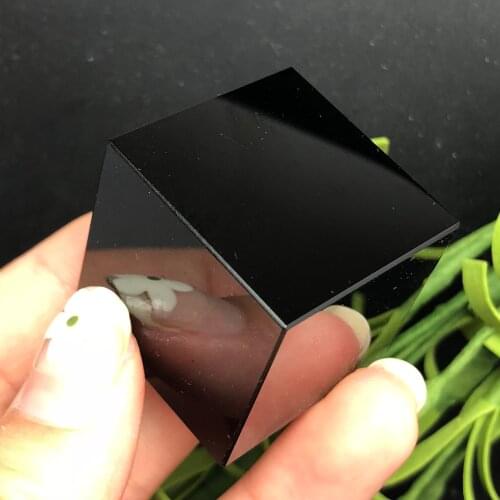 Natural obsidian cube chakra reiki healing home decoration craft