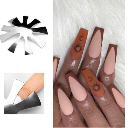 Nail Art Manicure Edge Trimmer Easy French Nail Tips Line Cutter Acrylic Clipper Plate Module DIY Stencil Tools for Women
