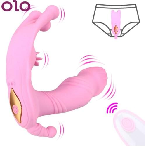 OLO 7 Mode Wearable Vibrator Intelligent Heating Panties Dildo Vibration Erotic Clitoral Stimulator Sex Toys for Women