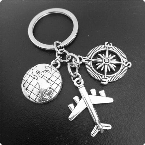 New Keychain Airplane Compass Friendship Keychain No Matter Where Travel Keychain Pendant Gift