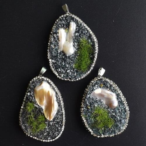 Wholesale 3pcs/lot good quality natural pearl crystal jewelry pendants used for necklace pendant jewelry free shipping