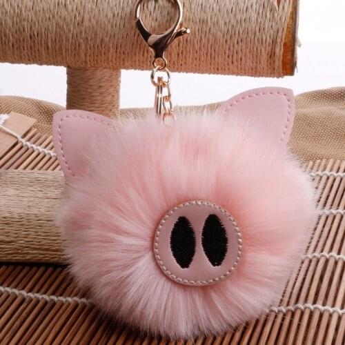 Lucky Pig Plush Doll Fur Ball Key Chain Pendant Baby Shower Toy Kids Birthday Party Xmas Gifts Wedding Favors Gifts For Guests