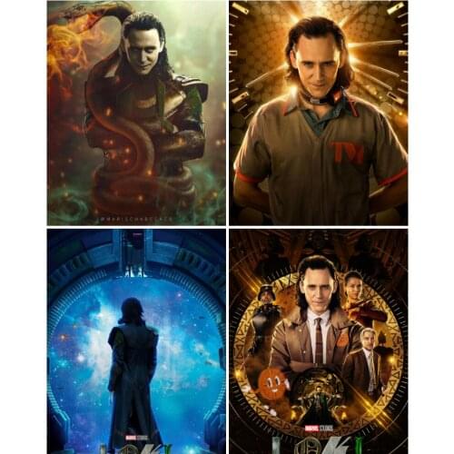 Disney 5D Marvel Thor Ragnarok Movie Poster Loki TV Diamond Painting Diamond Mosaic DIY Full Diamond Embroidery Home Decor
