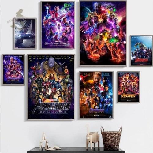 Marvel Superhero Movie Avengers 4 End Game Poster and Canvas Painting Prints Wall Art Pictures for Living Room Home Decoration