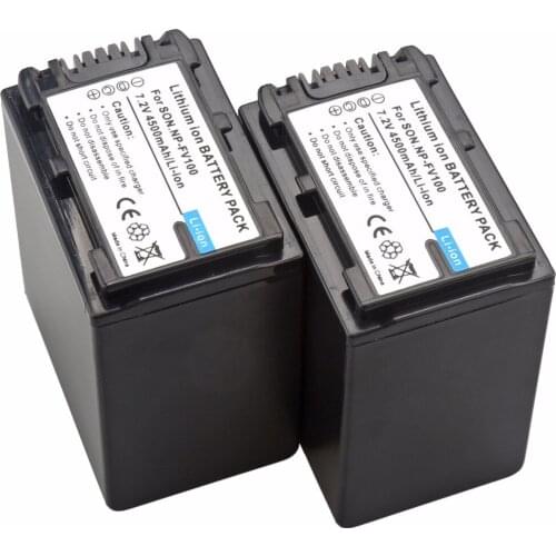 Probty 2Pcs NP-FV100 NP FV100 Battery For Sony PJ200E PJ260E PJ600E PJ220E PJ580E PJ760E PJ820E PJ610E PJ790E PJ510E PJ350E