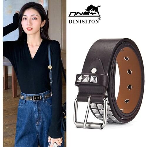 DINISITON 2021 New Brand High-end Luxury Womens Belt High Quality Women Trench Coat Jeans Girdle Diamond Inlaid Fashion Belts