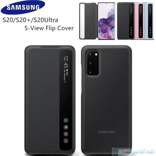 Samsung Mirror Smart View Flip Cover Case For Samsung Galaxy S20/S20+/S20 Plus/Ultra 5G Phone S-View LED Cases EF-ZG980