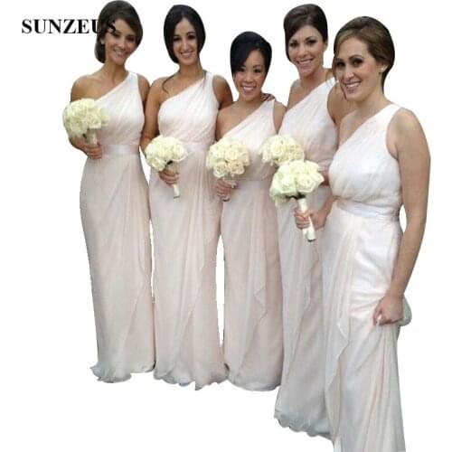 One Shoulder Chiffon Bridesmaid Dresses Simple Elegant Long Party Gowns For Adults Wedding Guest Dress Women