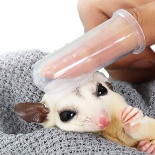 Silicone Interactive Finger Gloves Finger Cleaning Gloves Comb Anti-bite Small Animals Cleaner Toys Supplies