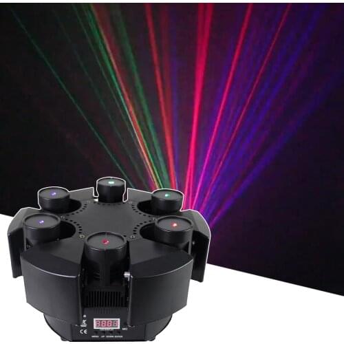 2020 New Smart 6 Heads Moving Head Beam Laser Light RGB Floral Color Laser Light Projector Unlimited Rotating Disco Laser Light