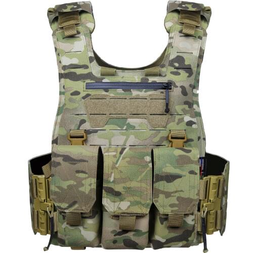 UTA Universal Tactical X-Merlin Plate Carrier Laser Cutting Molle Tactical Hunting Vest with Back Flatpack- MC