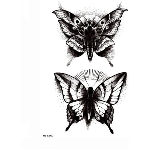 Black Butterfly Temporary Tattoo Stickers Body Art Flash Tattoo Sleeves Tatuajes Temporales Tatoo Temporary Stickers For Men