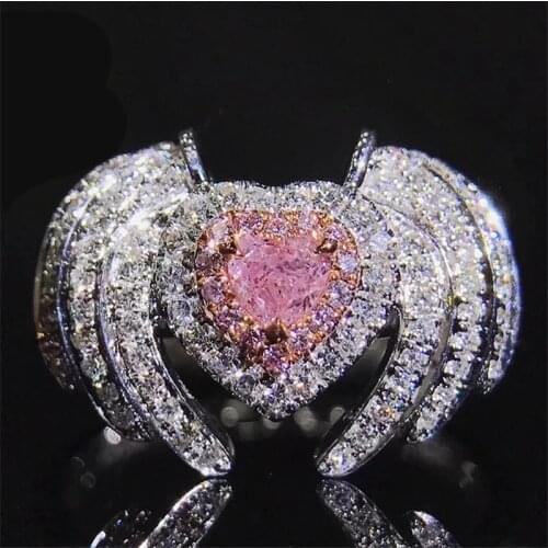 Fashion Angel Wings ring 925 Sterling silver AAAA cz Luxury Engagement Wedding Band Rings for women Bridal Finger Party Jewelry