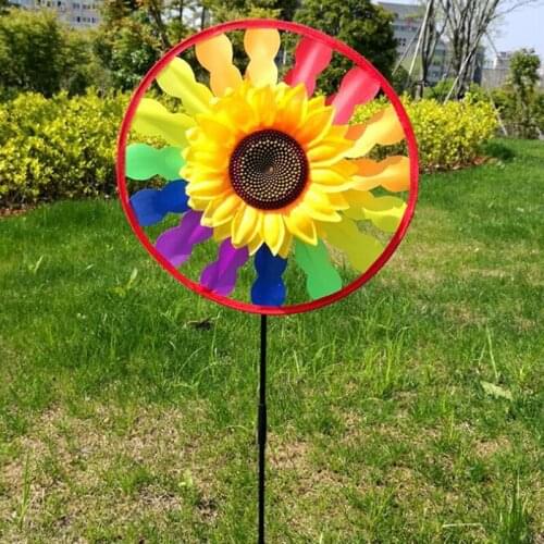 1Set Colorful Sunflower Windmill Whirligig Wind Spinner Home Yard Garden Decor Kids Child ToyRamadan Festival Gift